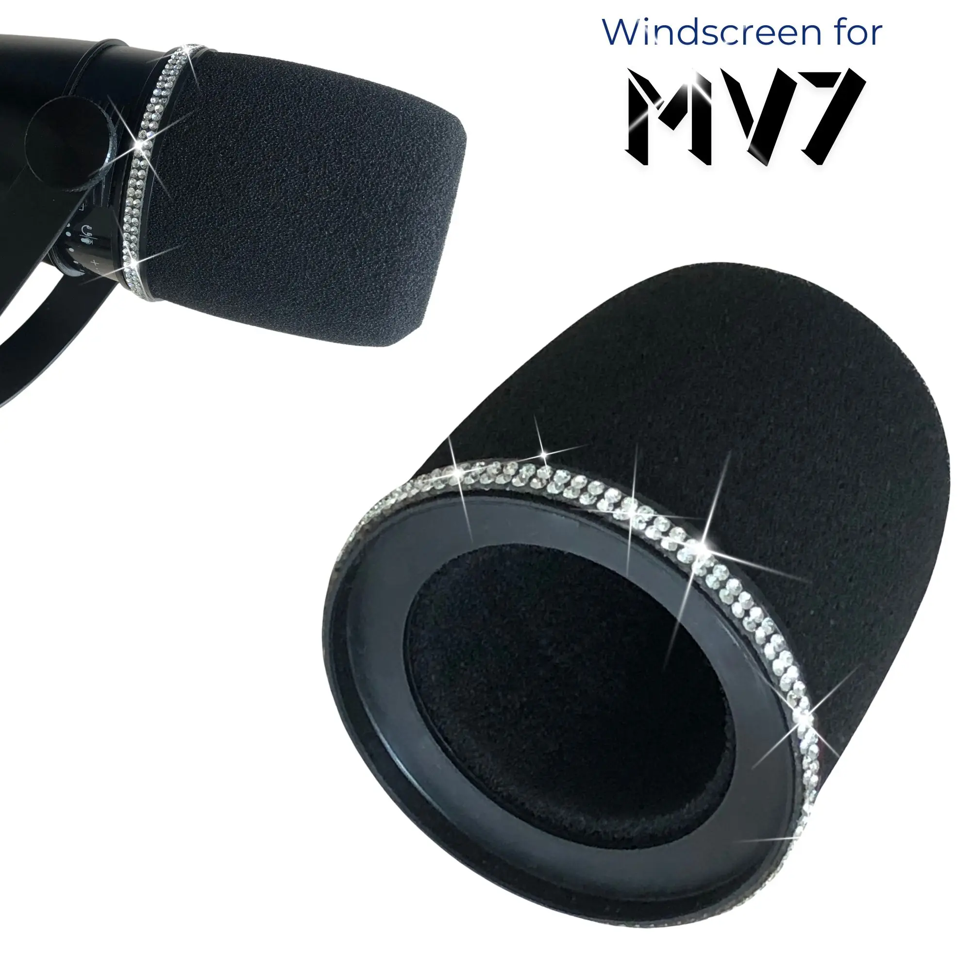 Shure Mic Sm7B - Filtro pop de espuma mv7 brilhante