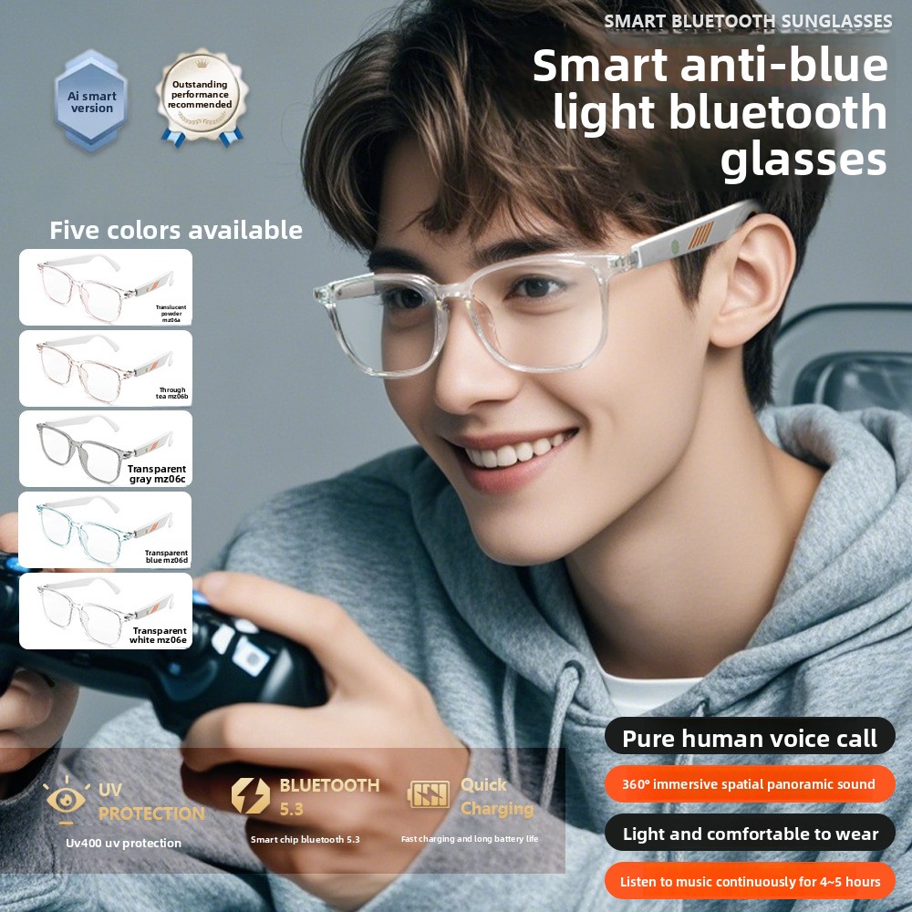 Music Song Audio - Óculos inteligentes com Bluetooth e IA,
