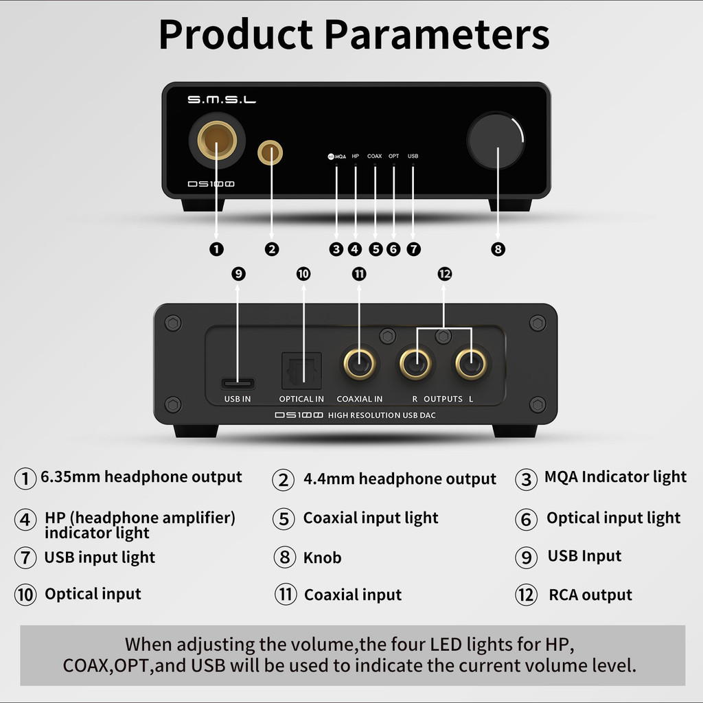 Smsl ds100 mqa MQA-CD decodifi - Portable Amplifier Mini avaliação e preço