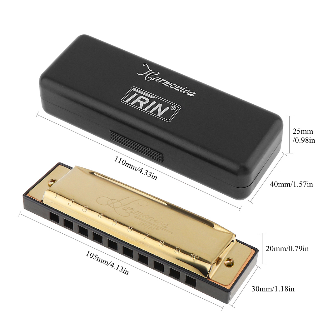 Chave prateada/dourada, gaita  - Harmonica 10 Hole avaliação e preço
